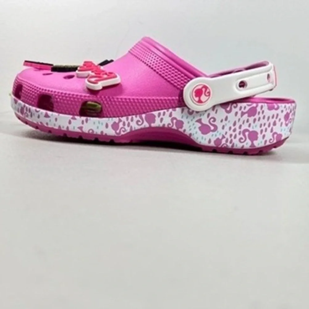 Barbie x Crocs Classic Clog Pink Flamingo Charms Movie Shoes Size 8 Women Mens 6